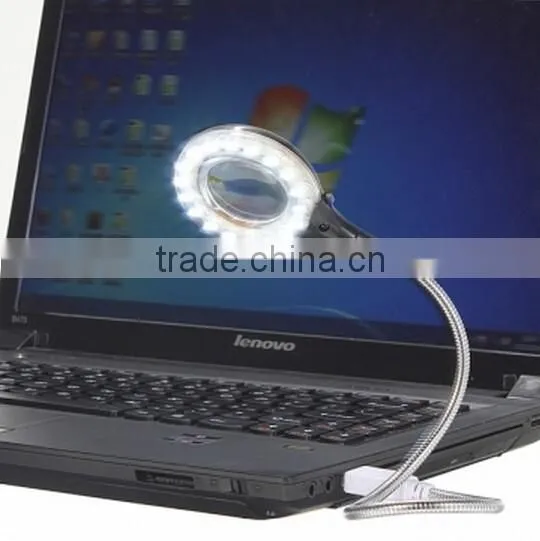 Flexible 18 LED USB light with Magnifer / Lamp Magnifer For Laptop / usb led light flashing