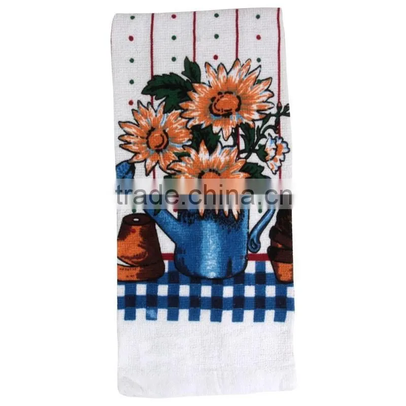 silk screen pigment printing 3 pcs cotton kitchen set kitchen textile wholesale oven mitten & pot holder