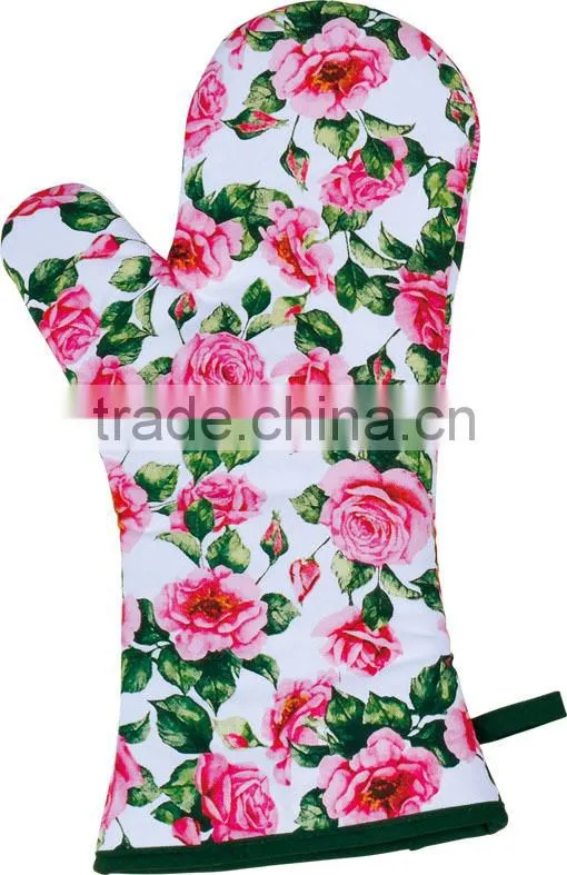 2015 NEW DESIGN PRINTING ROSE COTTON COTTON OVEN MITT
