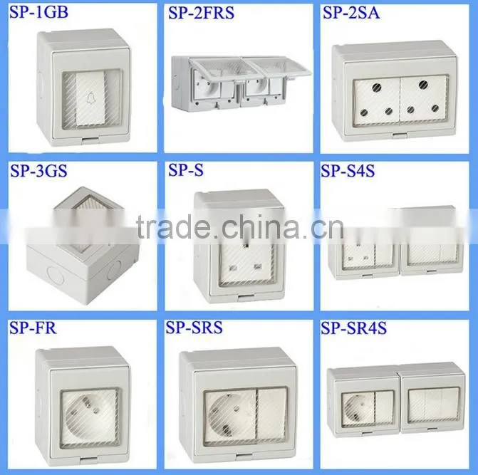 Waterproof Socket With Transparent Cover Waterproof Slide Switch(SP-2SAS)