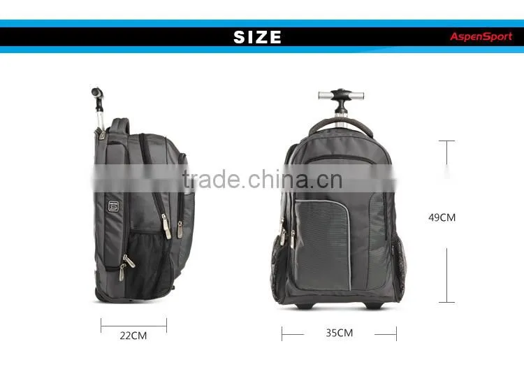 2016 new arrival laptop trolley backpack with high quality