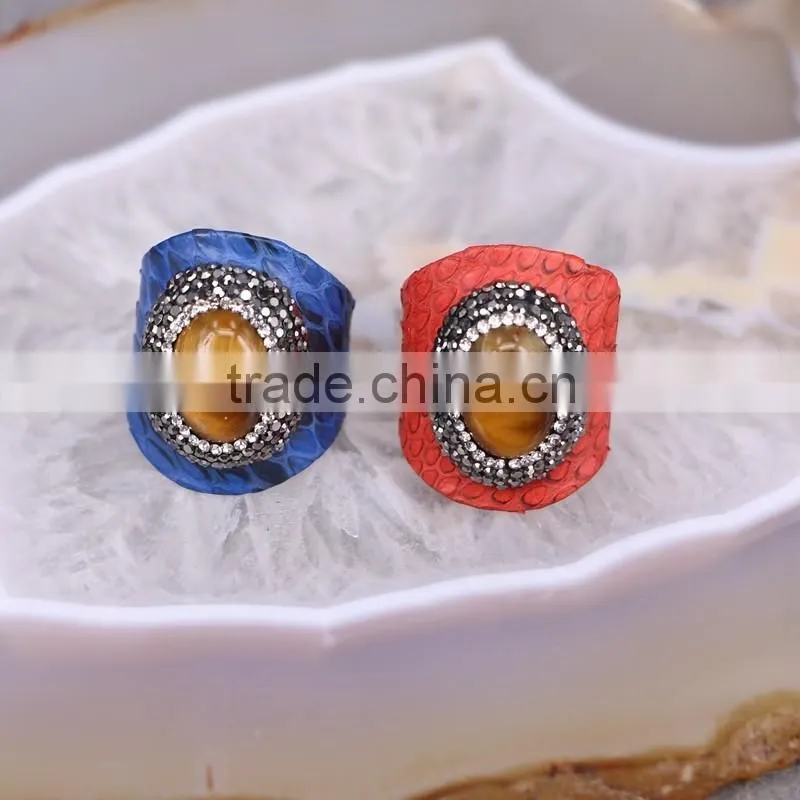 Fashion Agate Druzy Stone Ring, Tiger Eye, Amazon Gemstones Snakeskin Rings, Charm Jewelry Finger Druzy Rings