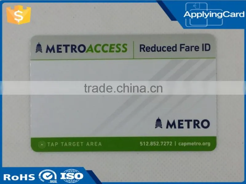 ISO 4443A standard printed credit card size plastic ic card Contact IC card