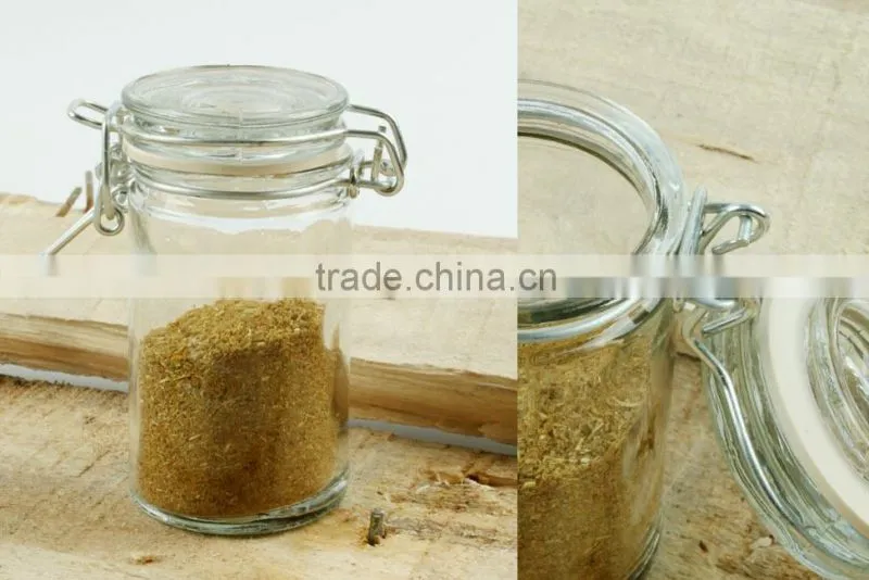 70ml mini clear round metal clip glass jars