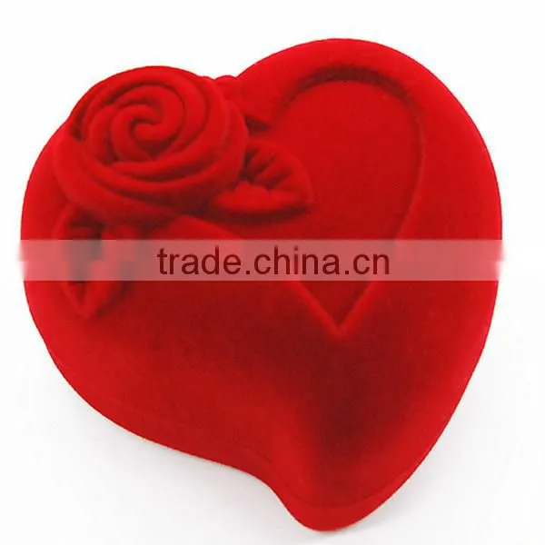 Velvet ring box heart shaped ring box velvet jewelry packaging boxes