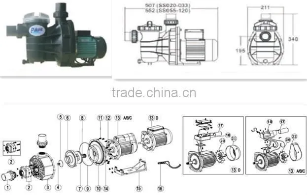 High quality SB series swimming pool water pump