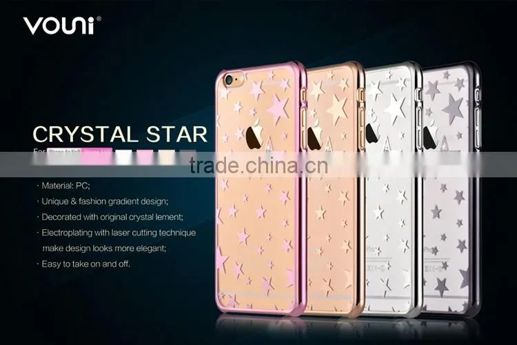 Hot Selling Electroplating Star LOGO Back Case Cover For Iphone 6 6S 6 Plus 6S Plus
