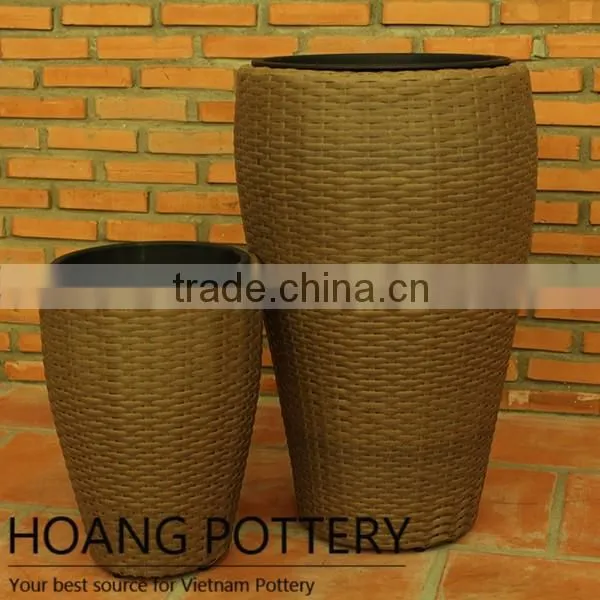 Decoration Round Rattan Wicker Flower Pot