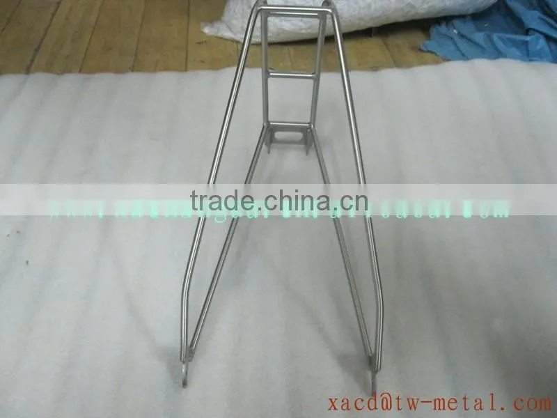 Ultra light weight titanium bicycle rear panier rack with handing brush finished capacity 25kg minimalist design rear rack