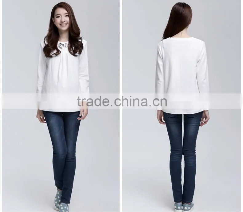 Autumn & Winter Long-sleeve Maternity T-shirt Loose Plus Size