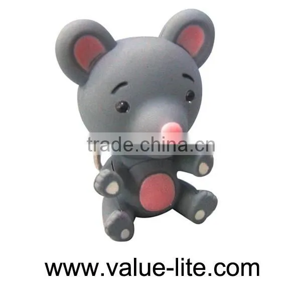 Quality product plastic mouse 2 led keychain light with sound button cell top selling products in alibaba