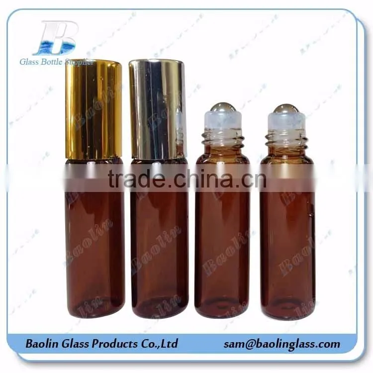 15ml blue electroplating glass roll on glass bottle