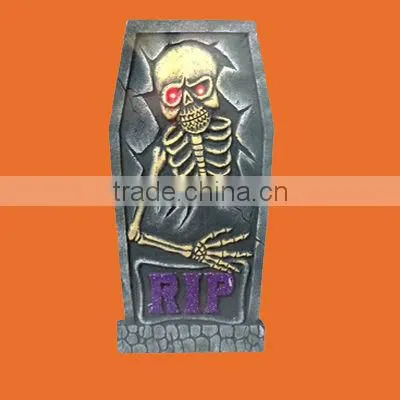 Halloween "Be Very Afraid" Lighted Tombstone Display - Lights/Sound
