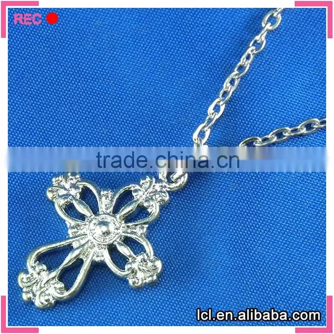 Cross pendant stainless steel necklace, long chain necklace wholesale