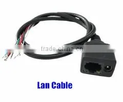 RJ45 Female to RJ45 Male DC Powe Female CCTV POE Cable for IP Camera
