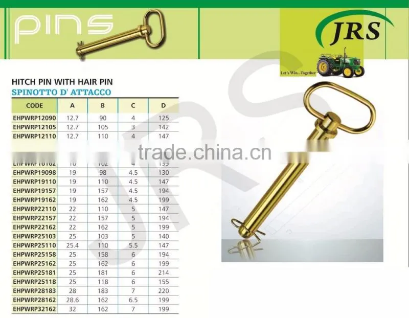Hitch pin with hair pin for sale made in India