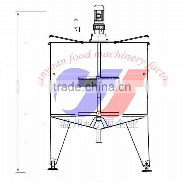 mixing tank single layer 1.1KW 200rpm high speed mixing tank