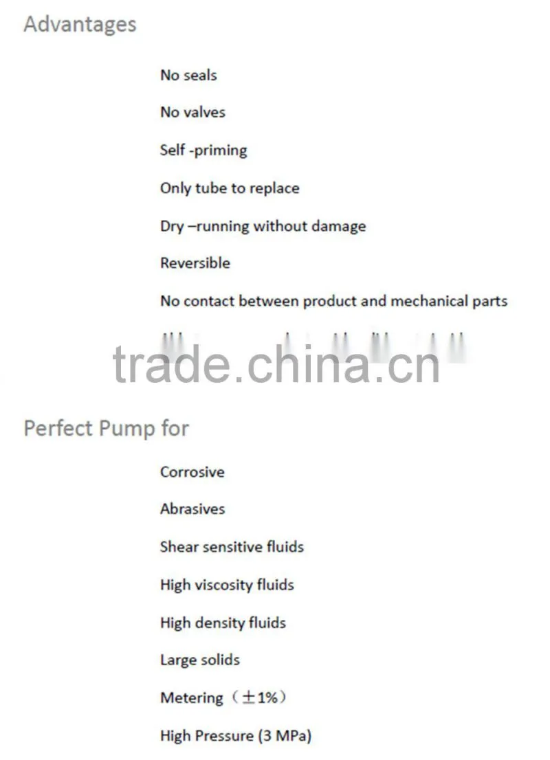 OEM Supplier GH Series Hose Squeeze industrial Peristalting Pump