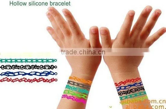 Tattoo Silicone Bracelet Wristband Hollow silicone Bracelet 2011 new fashion Style