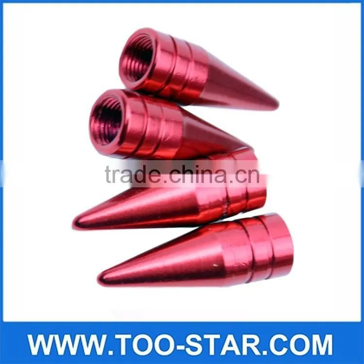4 PIECES/UNIT RED LONG SPIKED VALVE STEM CAPS METAL THREAD KIT/SET FOR RIM/WHEEL/TIRES