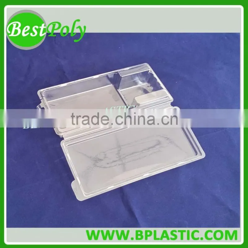 2017 clear PVC,PET clamshell thermoformed blister tray