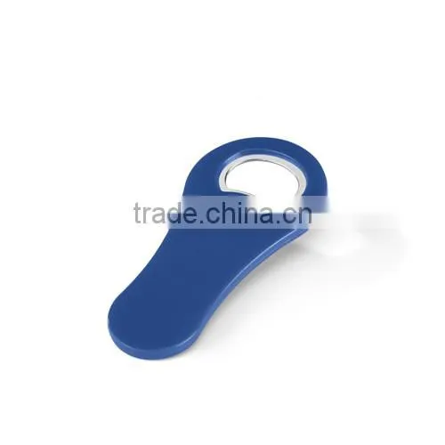 plastic bottle opener with magnet and keychain