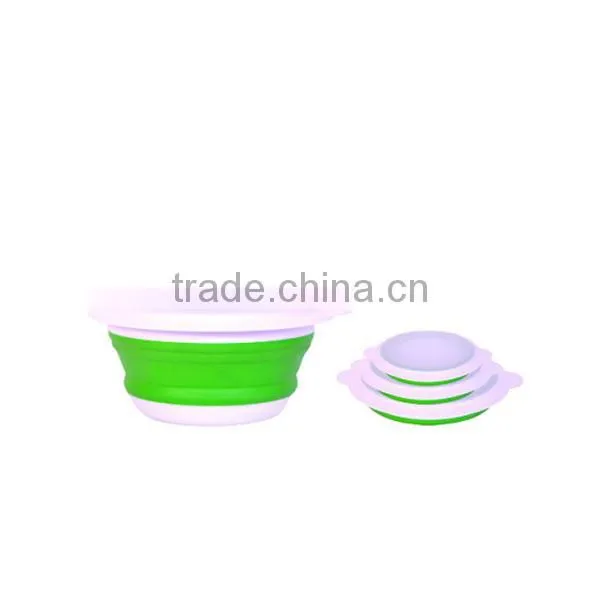 Portable food grade folding bowl with lid