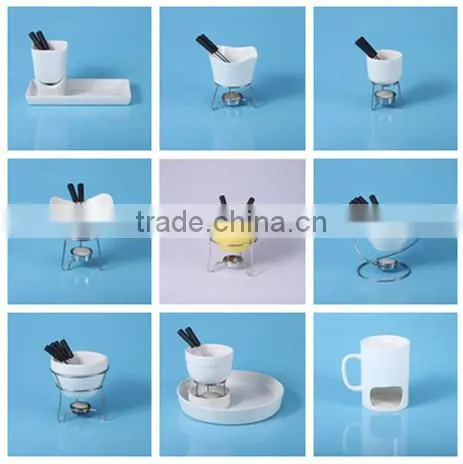 chaozhou fondue set ,mini fondue set,porcelain food warmer, ceramic cheese warmer