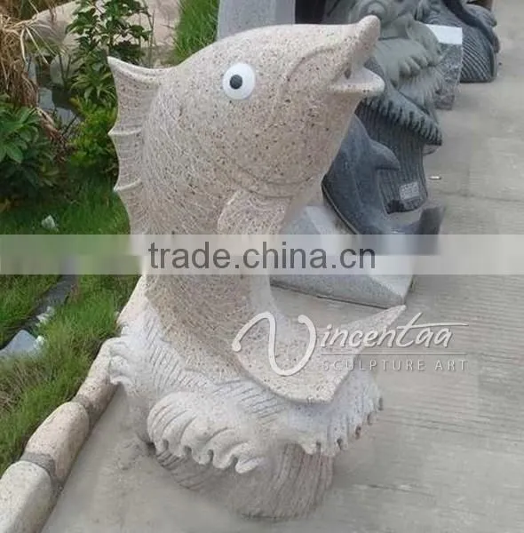 garden decoration outdoor stone fish water fountain for pool