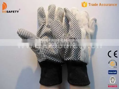DDSAFETY 2017 Canvas Work Glove With Cotton Drill Black Dots On Palm