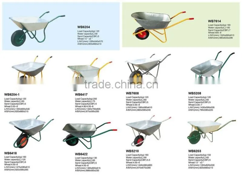 Heavy duty 120kg 58L concrete wheel barrow WB2204
