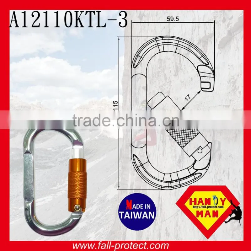 25KN O Type Mountain Rock Climbing Aluminum Carabiner For Rescue