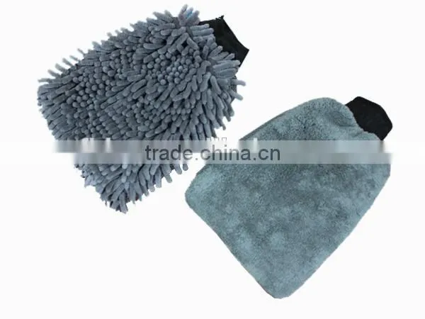 chenille and coral flannel car wash cleaning waterproof microfiber gloves