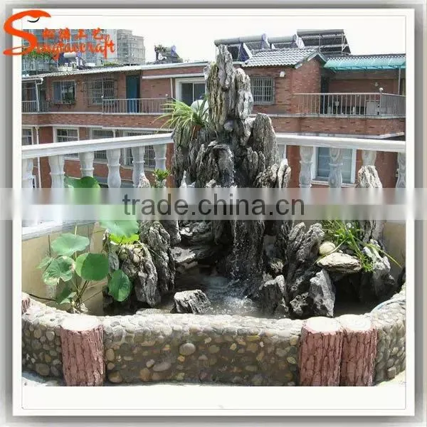 2015 home decor indoor fiberglass artificial rock waterfall lowes water fountains