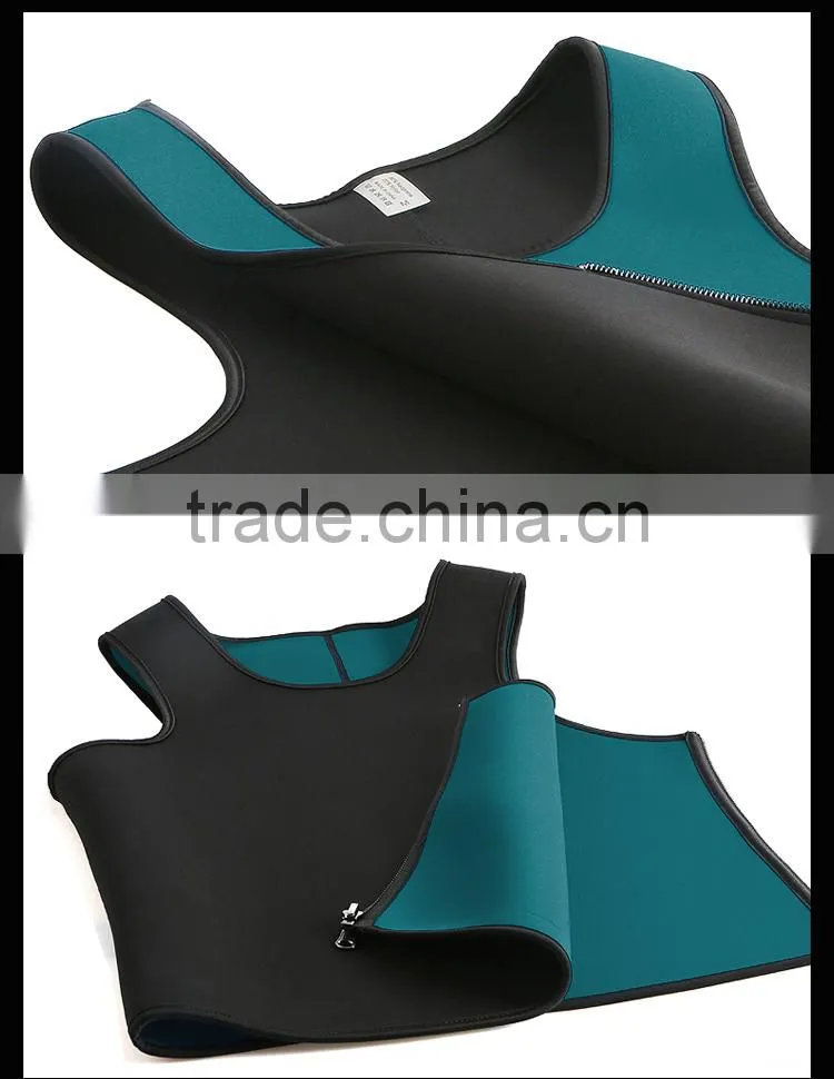 ultra sweat neoprene materials men sweat shape wear with zip