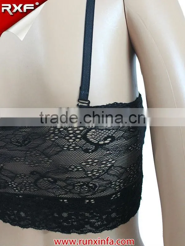 2014 Latest sexy lace ladies bandeau bra with paded