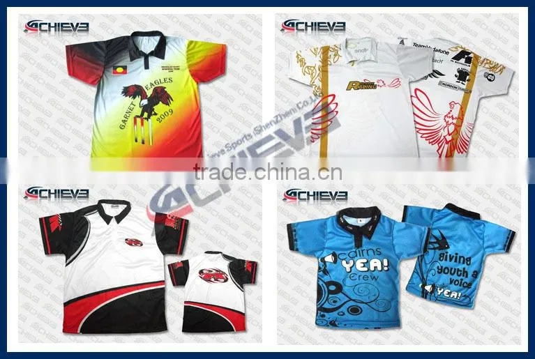custom active polyester cricket suits gym sublimated motor cycling/auto racing polo shirts offical legaue team jerseys wear