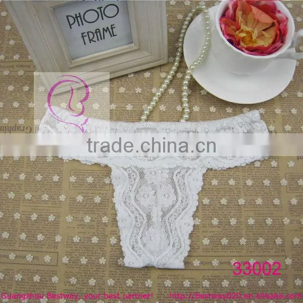 Sexy girls transparent mix lace thong