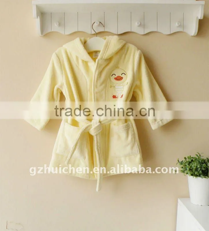2011 autumn baby wear 100% cotton embrooider bathrobe