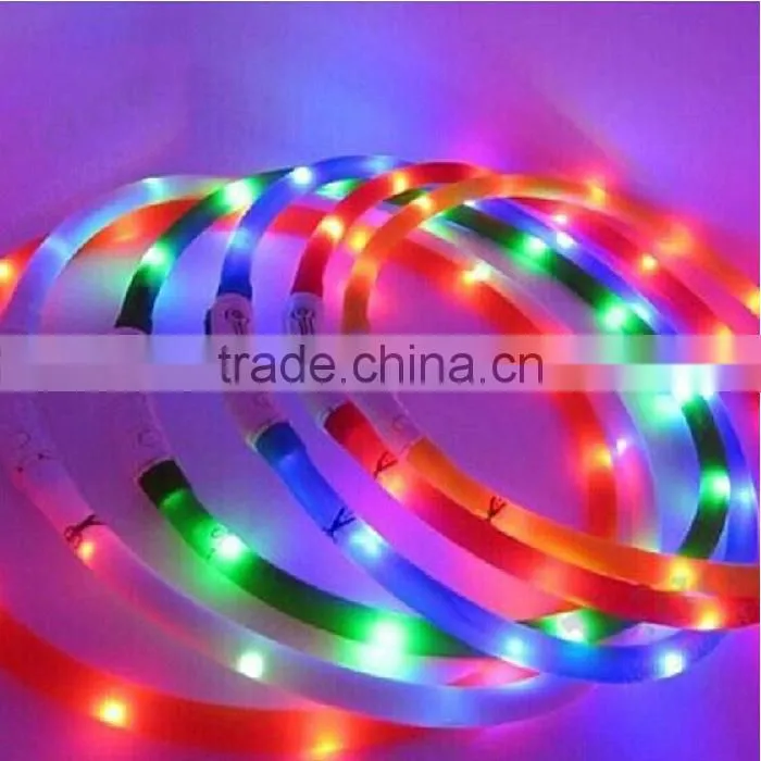 2015 Hotest Pet product led usb rechargeable dog collars, glowing collar waterproof, Flashing LED light Dog Collar
