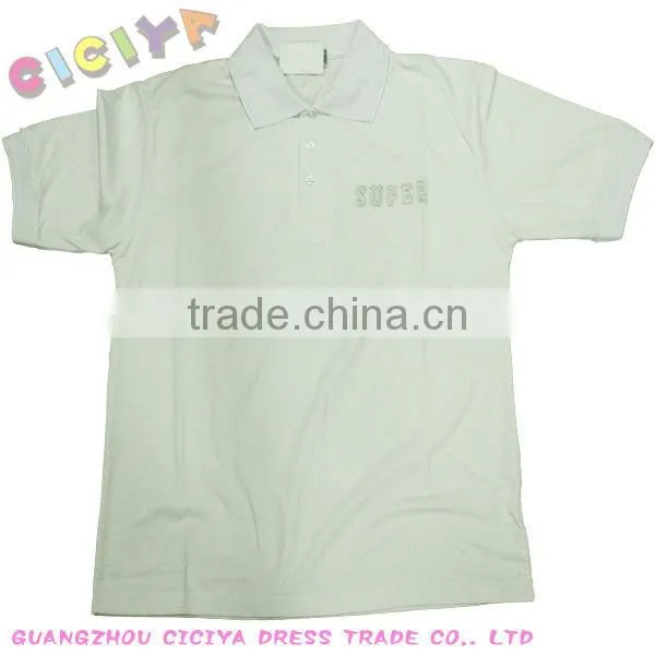 Man's polo neck white t-shirt for summer