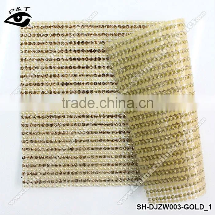 New design Hotfix rhinestone with pearl mesh iron on transfer hotfix rhinestone mesh pearl mesh for dress