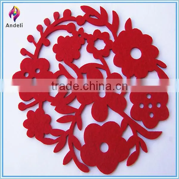 Laser cutting wholesale felt placemats with flower
