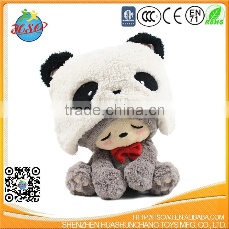 8" Medium Cartoon Cuddle Softer Stuffed Plush Bamboo Panda Bear Animal Toy for Kids
