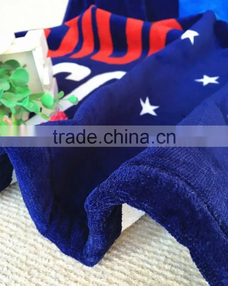 Soft touch reactive print microfiber swimming towel