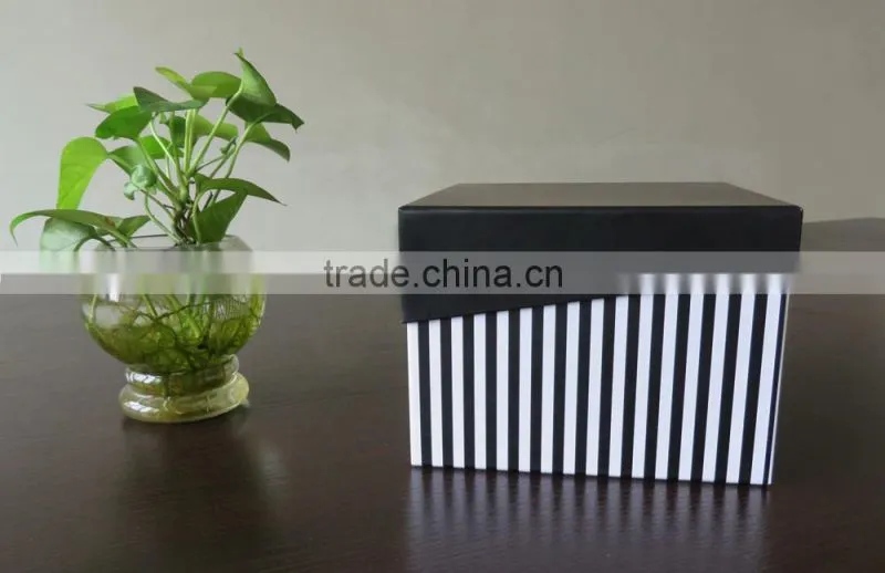 Gift Box Set - Gift Box Stripe Square Lime Set of 3 Black