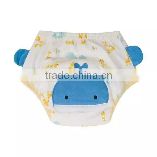 fox pattern soft cotton washable baby cloth diaper nappy