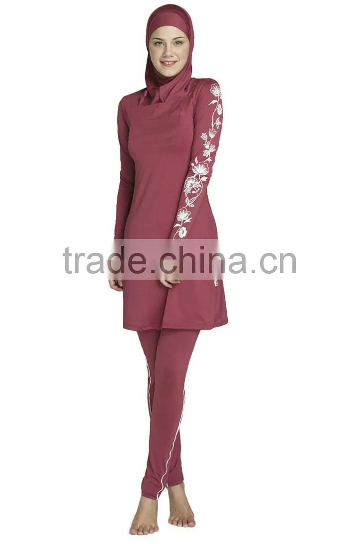 Beauty Floral Printed Islamic Swimsuit for Woman