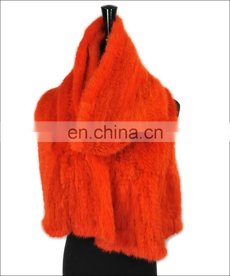 Real mink fur winter scarf made in china / factory popular custom design usa showl