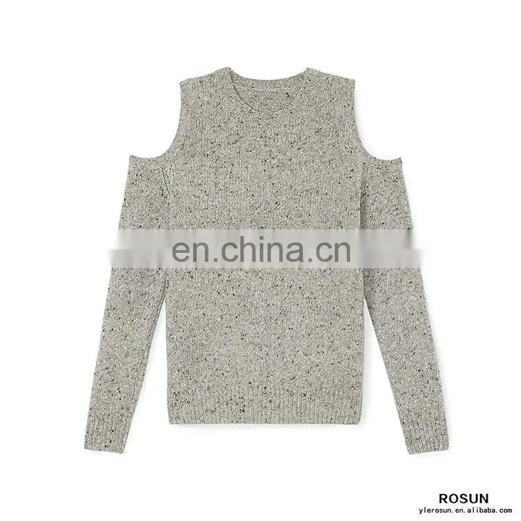 Women Newest Design Long Sleeve Pullover Off Shoulder Knitted Wear